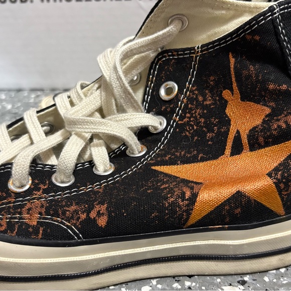Like New custom-made Hamilton Converse Black High-Top Sneakers - Picture 1 of 9